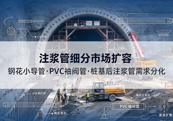 宝应注浆管细分市场扩容，隧道钢花小导管、PVC 袖阀管、桩基后注浆管需求分化